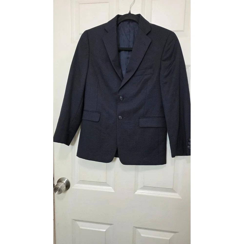 Joseph Abboud Blazer Boys 12R Navy Blue 100% Wool 2-Button Suit‎ Jacket Formal
